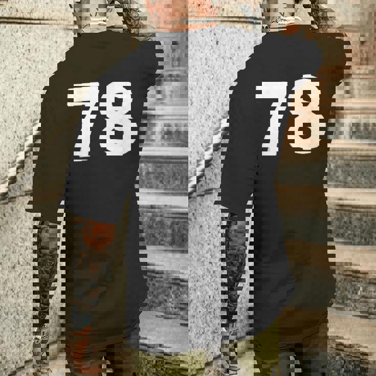 Number 78 、Eventy-8 ジャージ スポーツ 誕生日 メンズTシャツ バックプリント 彼への贈り物