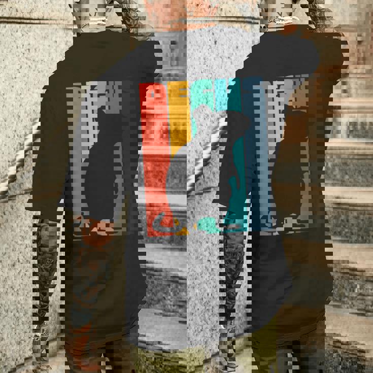 Octodon Degus 格言 ヴィンテージ シルエット レトロ デグ メンズTシャツ バックプリント 彼への贈り物