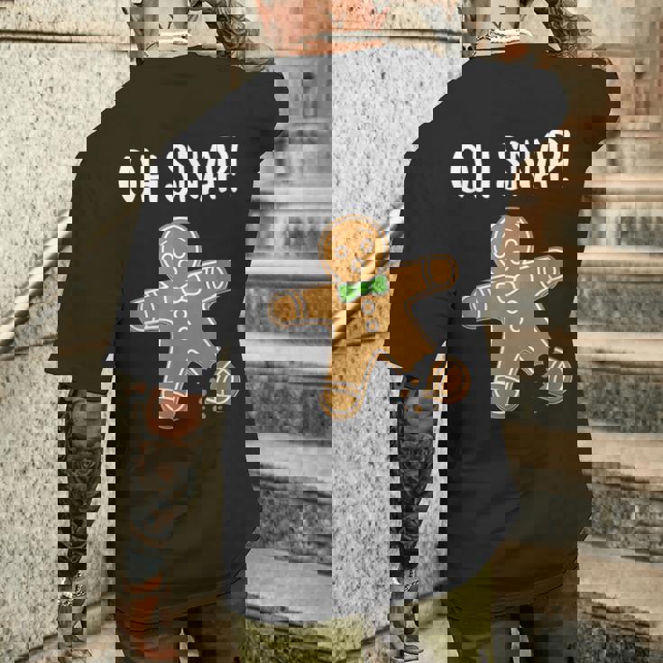 Ohnap ジンジャーブレッドマン クッキー 骨折脚 面白い メンズTシャツ バックプリント 彼への贈り物
