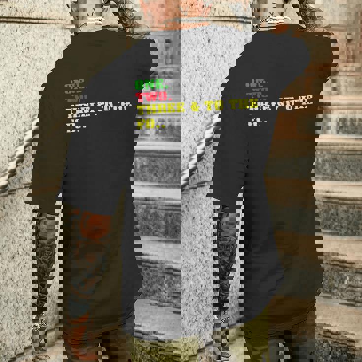 One Two Three And To The Fo オールドスクール ラッパー ヒップホップ メンズTシャツ バックプリント 彼への贈り物