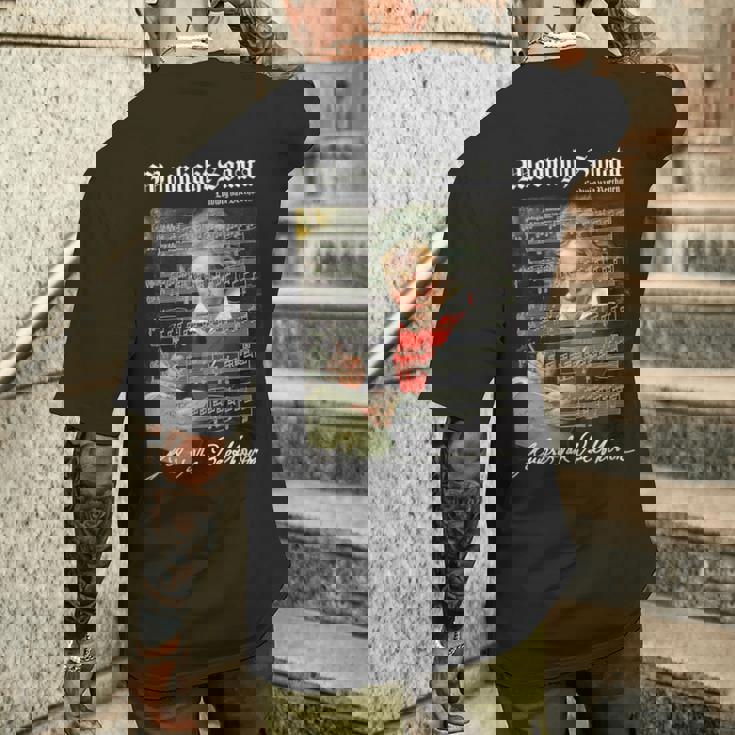 Op。 27ソナタ楽譜スコアベートーベン愛好家の肖像画 メンズTシャツ バックプリント 彼への贈り物