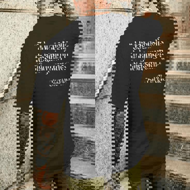 Oscar Wilde シャツ To Love Yourself 引用 メンズTシャツ バックプリント 彼への贈り物