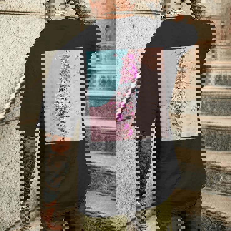 Palestine Map Palestinians Map メンズTシャツ バックプリント 彼への贈り物