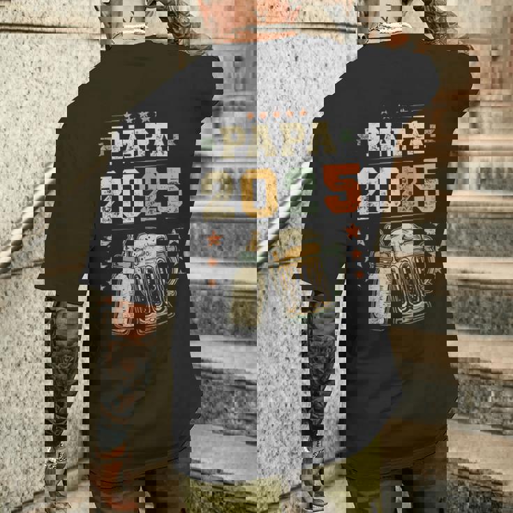 Papa 2025 年生 新しいパパ 若いパパ 初めてのパパ メンズTシャツ バックプリント 彼への贈り物