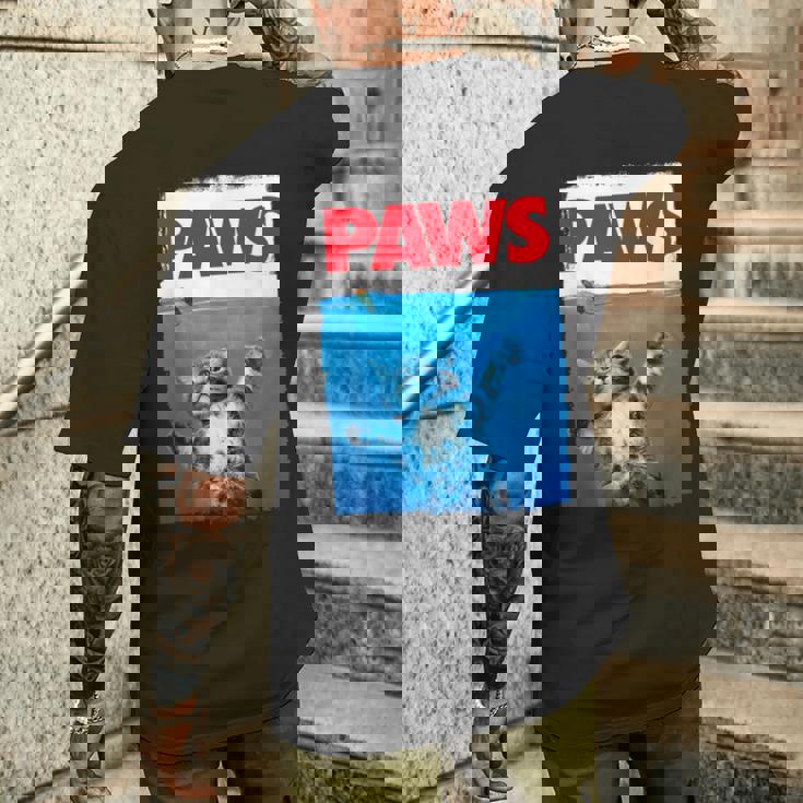 Paws 猫とネズミ トップス かわいい 面白い猫好きのパロディトップ メンズTシャツ バックプリント 彼への贈り物