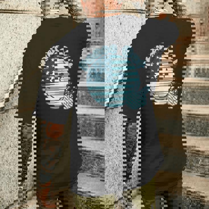 Peace Out 星条旗 ピースサイン 男女 色あせ メンズTシャツ バックプリント 彼への贈り物