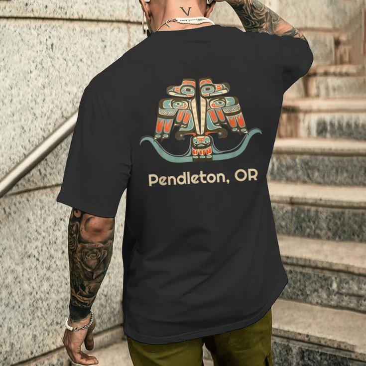 Pendleton Oregon Thunderbird Nw ネイティブアメリカン メンズTシャツ バックプリント 彼への贈り物