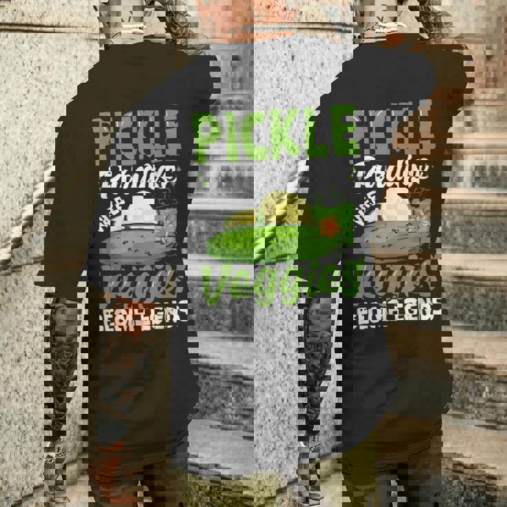 Pickle Paradiese Wherveggie For Pickle Paradiese ピクルスギフトとキュウリ用 メンズTシャツ バックプリント 彼への贈り物