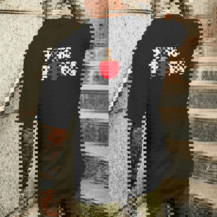 Ping Pong ピンポン卓球 おもしろレトロ メンズTシャツ バックプリント 彼への贈り物