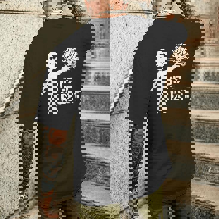 Plz Use Itarcatic Use Your Brain Cynicalays メンズTシャツ バックプリント 彼への贈り物