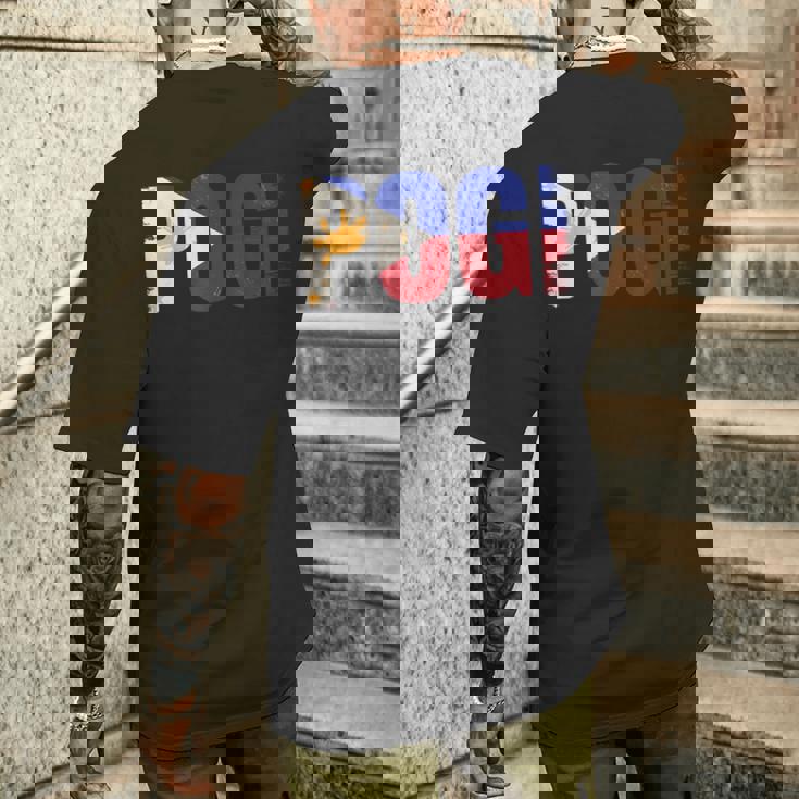 Pogi フィリピンのスラングとフィリピン国旗。 メンズTシャツ バックプリント 彼への贈り物