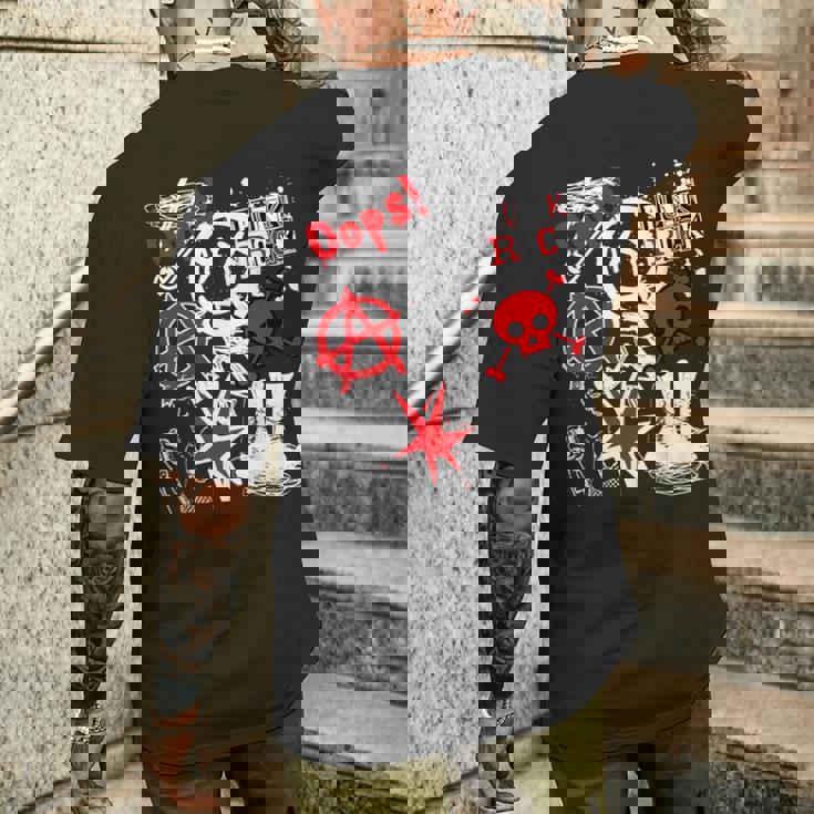 Punk's Not Dead ブラック&レッド メンズTシャツ バックプリント 彼への贈り物