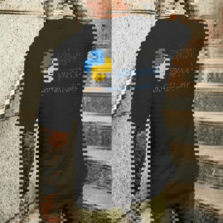 Pythonプログラマーティーコンピューター開発者 メンズTシャツ バックプリント 彼への贈り物