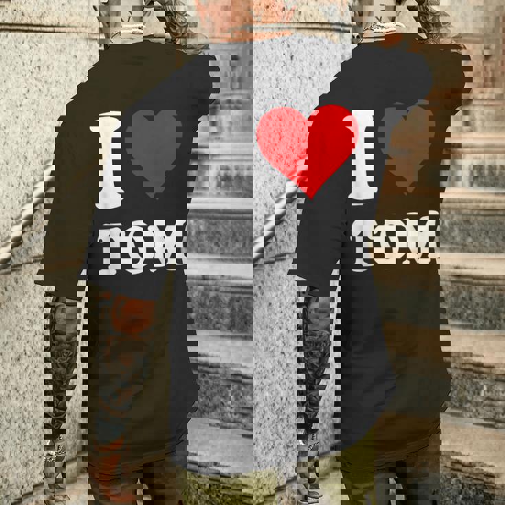 Red Heart I Love Tom メンズTシャツ バックプリント 彼への贈り物