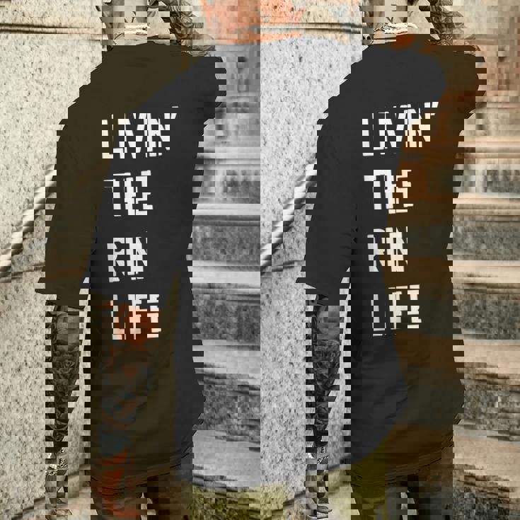 Rin の人生を生きている Rin メンズTシャツ バックプリント 彼への贈り物