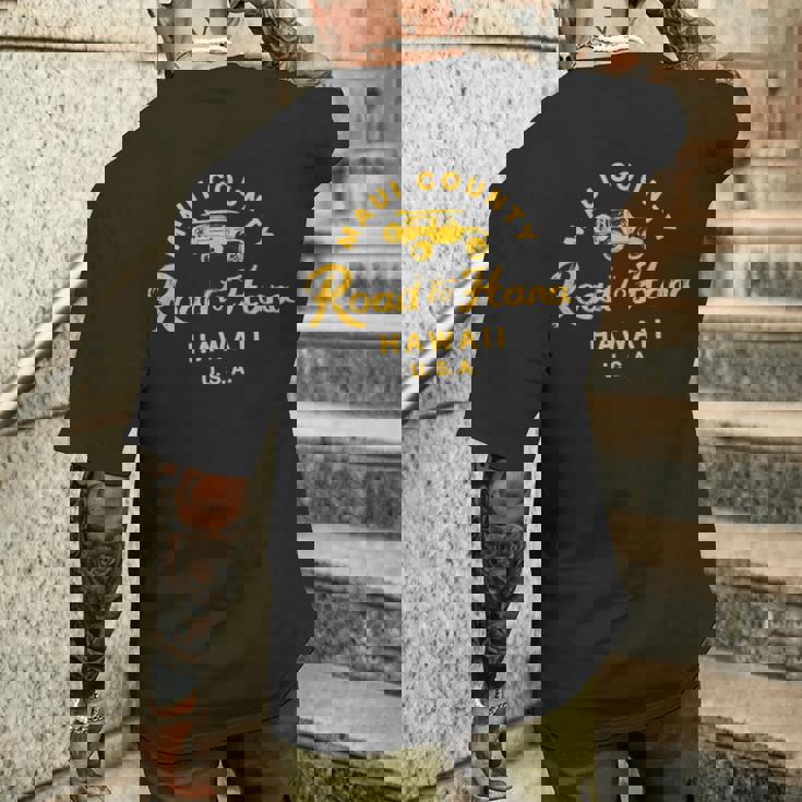 Road To Hana Maui ハワイ ヴィンテージ ハワイアン メンズTシャツ バックプリント 彼への贈り物