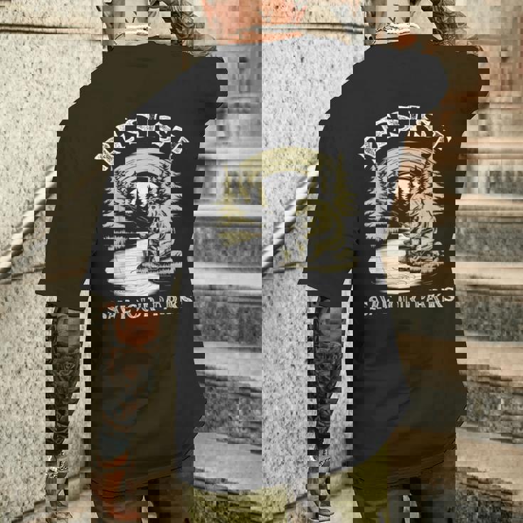 Save Our Parks ビンテージ スモーキー ザ レジスト ベア国立公園 メンズTシャツ バックプリント 彼への贈り物