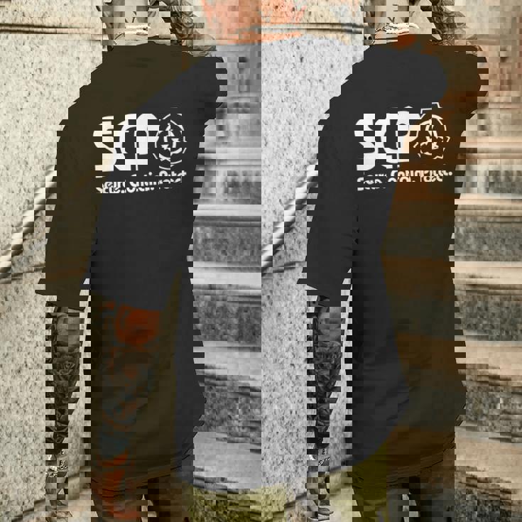 ScpecureContainProtect -Cp ファンデーション 2 メンズTシャツ バックプリント 彼への贈り物