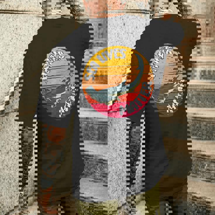 Sea Lives Matter ハンマーヘッドシャークを守る海の命 メンズTシャツ バックプリント 彼への贈り物