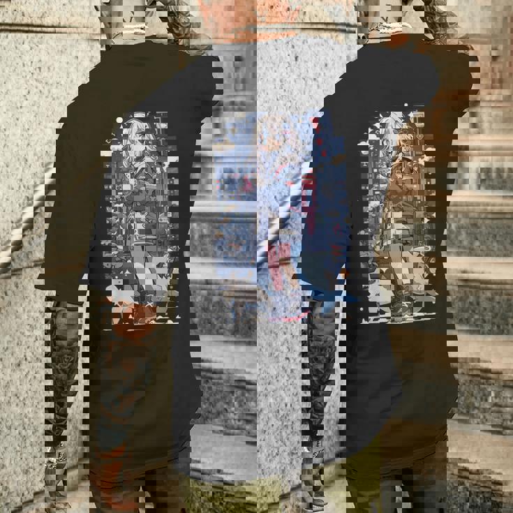 Shark Waifu 東京アニメ ワイフガール かわいい カワイイ 漫画 レトロ メンズTシャツ バックプリント 彼への贈り物