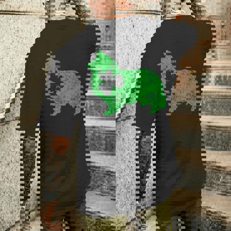 Shetlandheepdog シェルティ セントパトリックデー メンズ シャムロックドッグ メンズTシャツ バックプリント 彼への贈り物