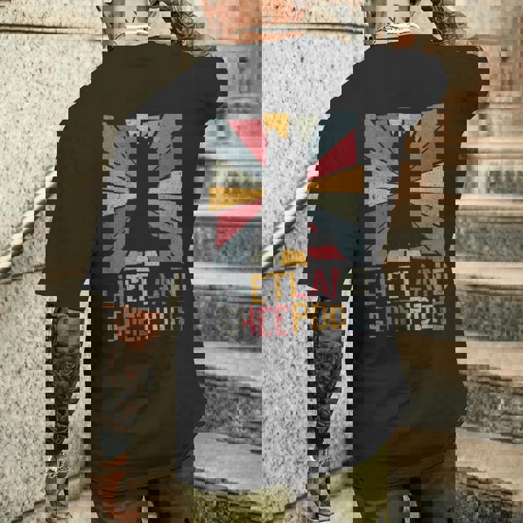 Shetlandheepdogintage シェットランドシープドッグ シェルティ ヴィンテージ 犬 メンズTシャツ バックプリント 彼への贈り物