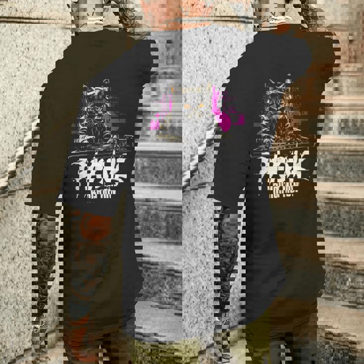 Sigma Phonk Edm Cat Dj Phonk Right Meow メンズTシャツ バックプリント 彼への贈り物