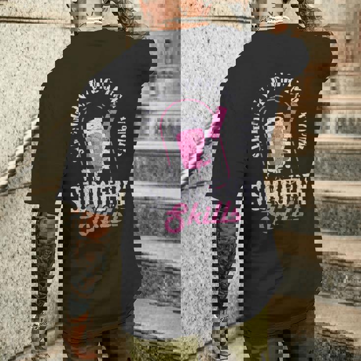 Silently Judging Yoururgerykills 麻酔科医 メンズTシャツ バックプリント 彼への贈り物