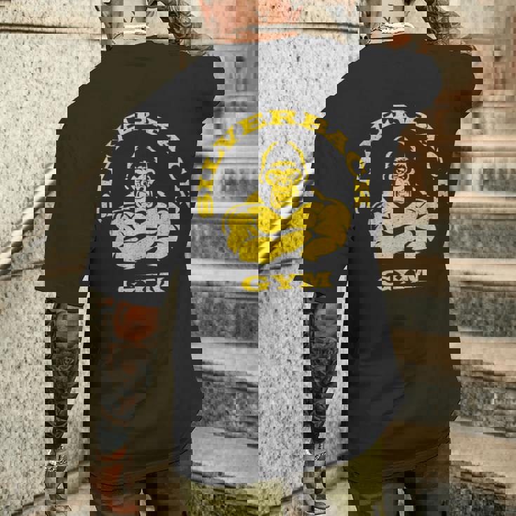 Silverback Gorilla Gym Apparel パワーリフティング、ストロングマン メンズTシャツ バックプリント 彼への贈り物