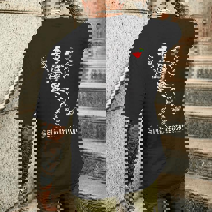 Social Distortions スケルトン ドリンクパーティー ミニマリスト メンズTシャツ バックプリント 彼への贈り物