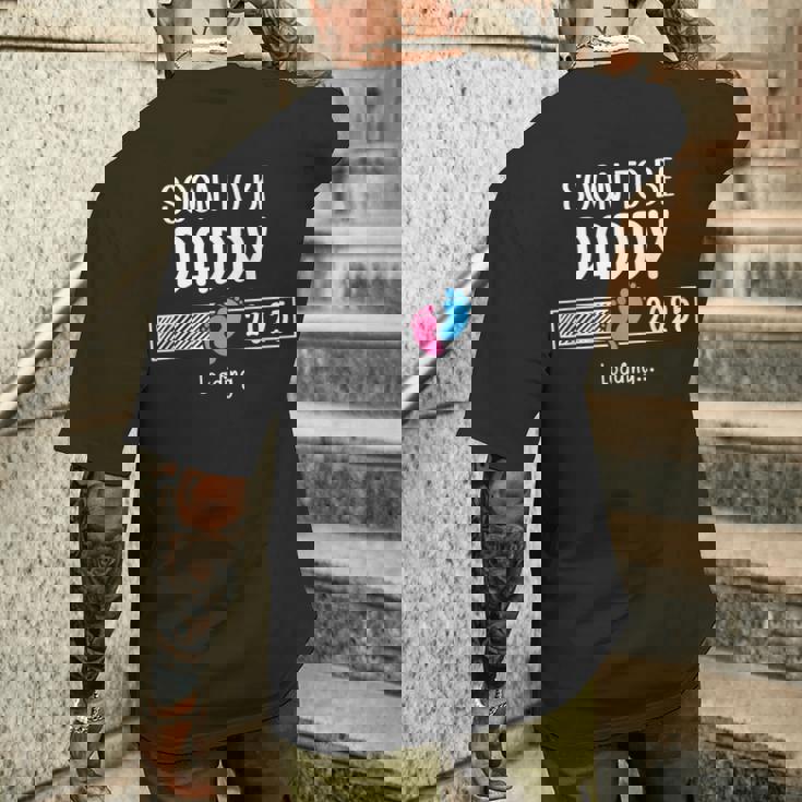 Soon To Be Daddy 2025 Loading Father First Time Dad Est 2025 メンズTシャツ バックプリント 彼への贈り物