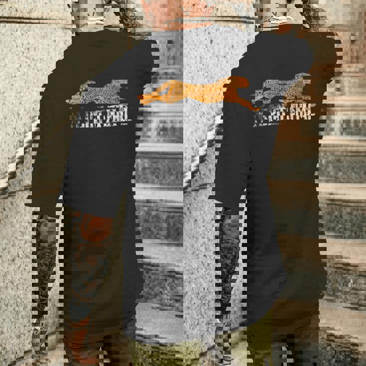 Spirit Animal チーターtシャツ ファストアフリカンキャットシルエット メンズTシャツ バックプリント 彼への贈り物