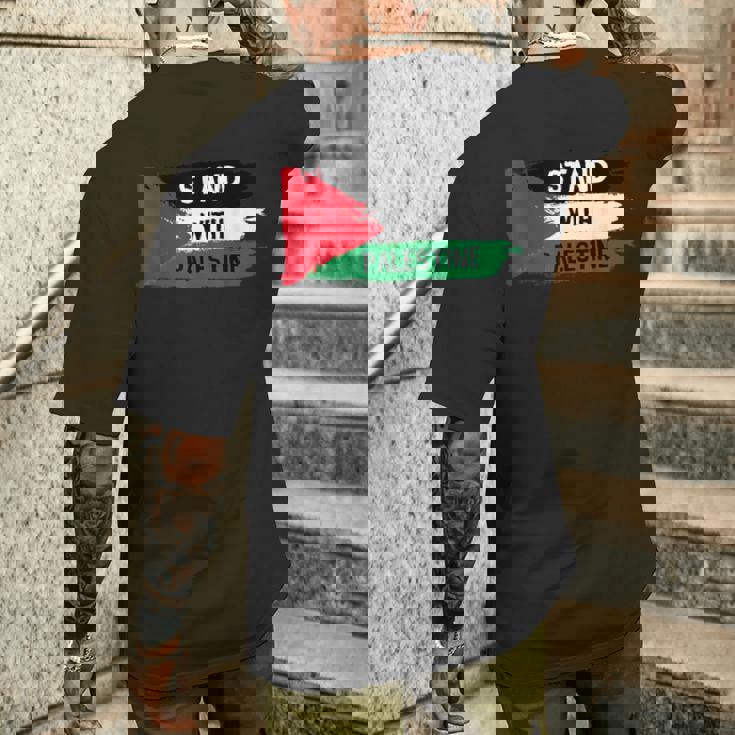 Stand With Palestineupporters Free Gaza エルサレムモスク メンズTシャツ バックプリント 彼への贈り物