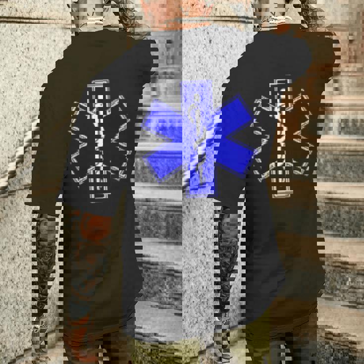 Star Of Life Rod Of Asclepius Emt Ems パラメディック メディック メンズTシャツ バックプリント 彼への贈り物