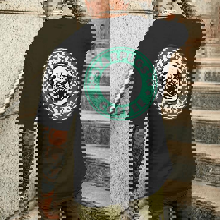 Starpugs コーヒーパグ 犬好き ギフト メンズTシャツ バックプリント 彼への贈り物