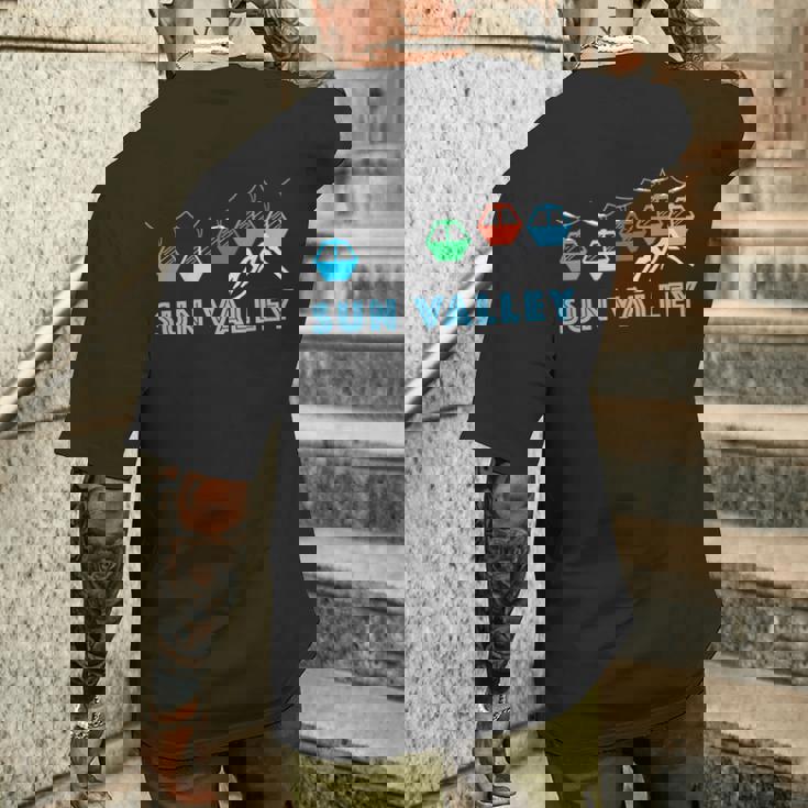 Sunalley スキーマウンテンゴンドラ サンバレー アイダホ メンズTシャツ バックプリント 彼への贈り物