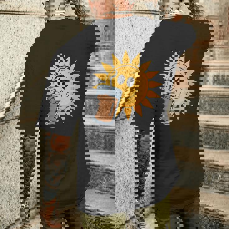 Sunshine Drink アイスコーヒー 楽しい メンズTシャツ バックプリント 彼への贈り物