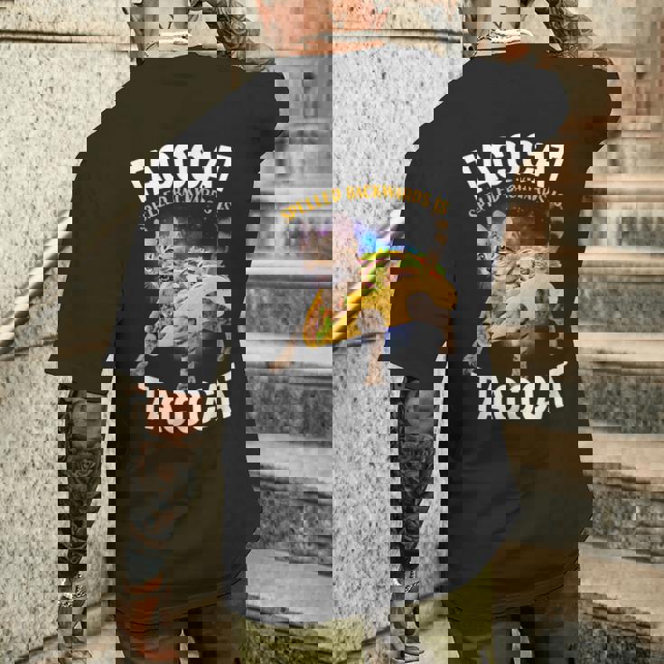 Tacocatpeled Backward シャツ シンコ・デ・マヨ 猫 タコス好き メンズTシャツ バックプリント 彼への贈り物