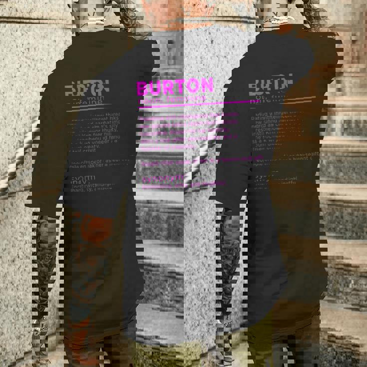 Team Burton 姓 誕生日や家族の集まりに メンズTシャツ バックプリント 彼への贈り物