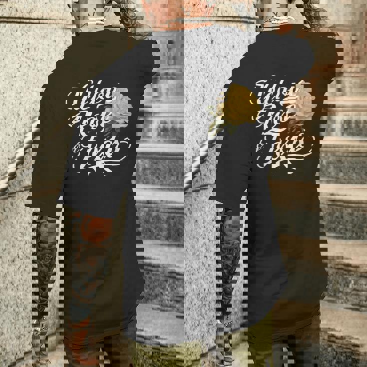 Texasイエローローズイエローローズ メンズTシャツ バックプリント 彼への贈り物