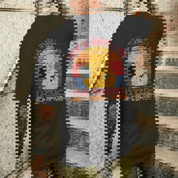 That's What I Do Cat Lovers パドルボールプレーヤー ピックルボール メンズTシャツ バックプリント 彼への贈り物