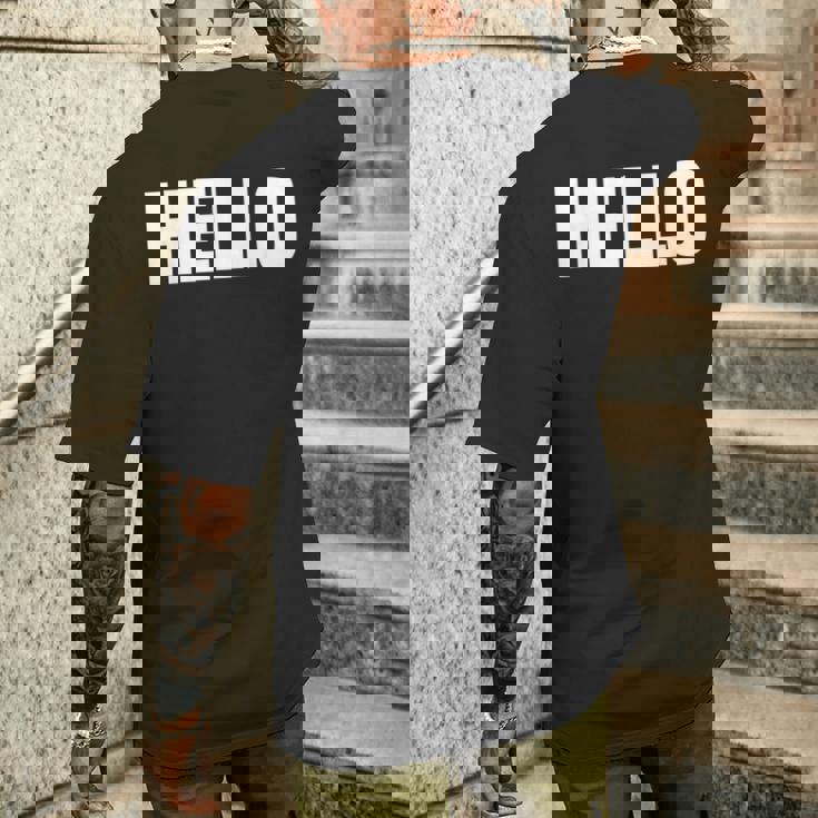 Thatays Hello シャツ こんにちはと言うデザイン メンズTシャツ バックプリント 彼への贈り物