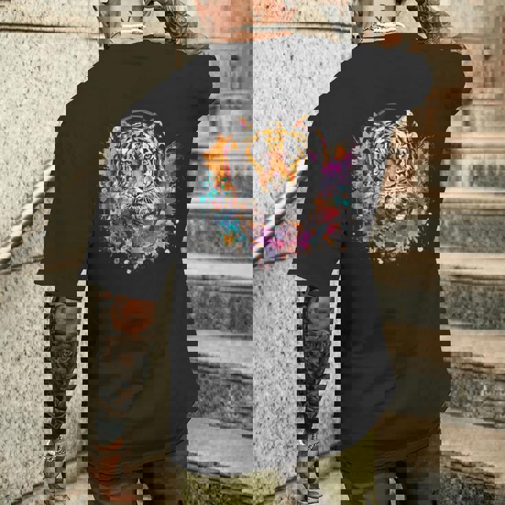 Tiger Dj テクノ アートワーク Edmミュージックヘッドフォン ビートメーカー メンズTシャツ バックプリント 彼への贈り物