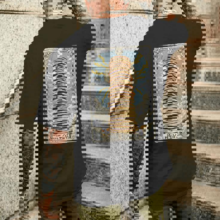 The Tower タロットカード パンケーキタワー 朝食 恋人 パンケーキ メンズTシャツ バックプリント 彼への贈り物