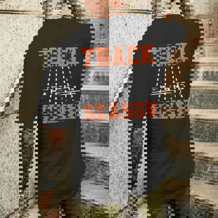 Trackeason フィールドスローアーズ ランナーショット 陸上競技 メンズTシャツ バックプリント 彼への贈り物