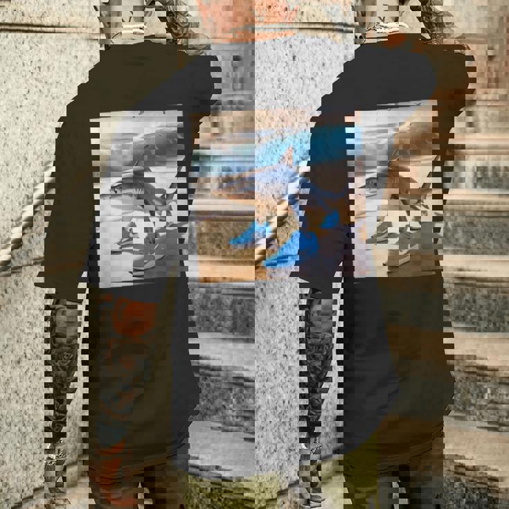 Tralalelo Tralala 面白いサメ イタリアのブレイン ミーム グラフィック メンズTシャツ バックプリント 彼への贈り物