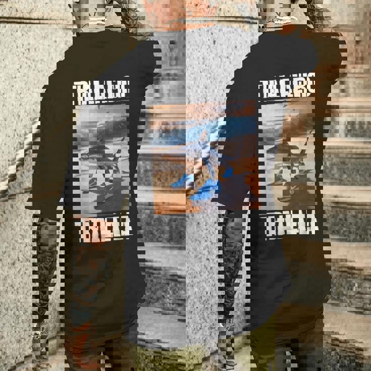 Tralalero Tralala Bootleg Brainrot イタリアン ブレイン ミーム メンズTシャツ バックプリント 彼への贈り物