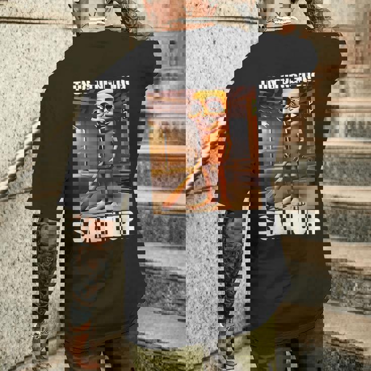 Tungahur イタリアンブレイン レッド ミーム メンズTシャツ バックプリント 彼への贈り物