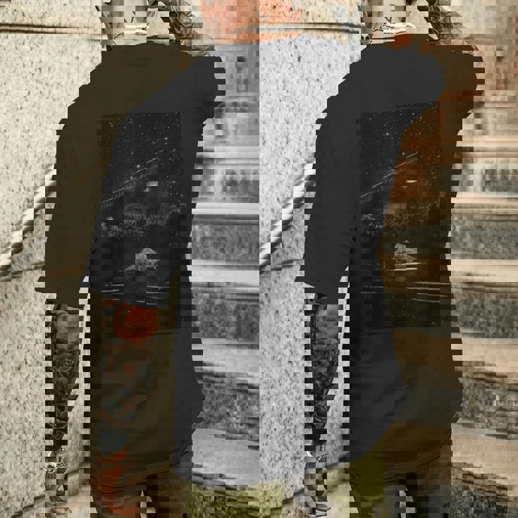 Ufoアート Tr3bトライアングル宇宙船、地球外生命体、エイリアン メンズTシャツ バックプリント 彼への贈り物