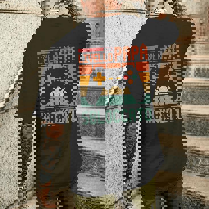 Uomo Livello Padrebloccato Giocatore Papà Nascita Annuncio T-shirt da uomo con stampa posteriore Regalos para él